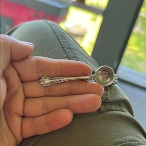 925 Vintage Silver Ornate Spoon Brooch